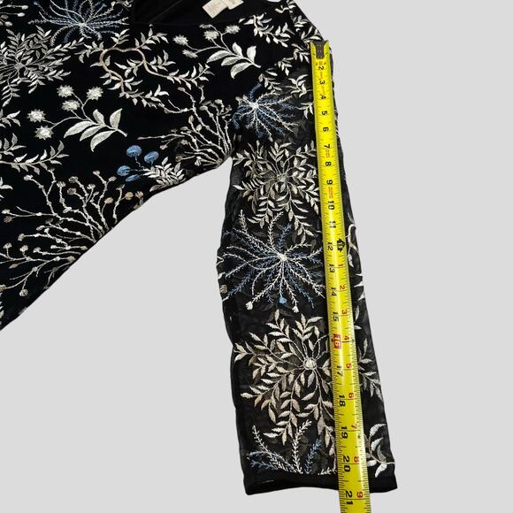 Chico’s Womens Embroidered Floral Dress Size M Party Feminine Romantic Fairy - Picture 9 of 15